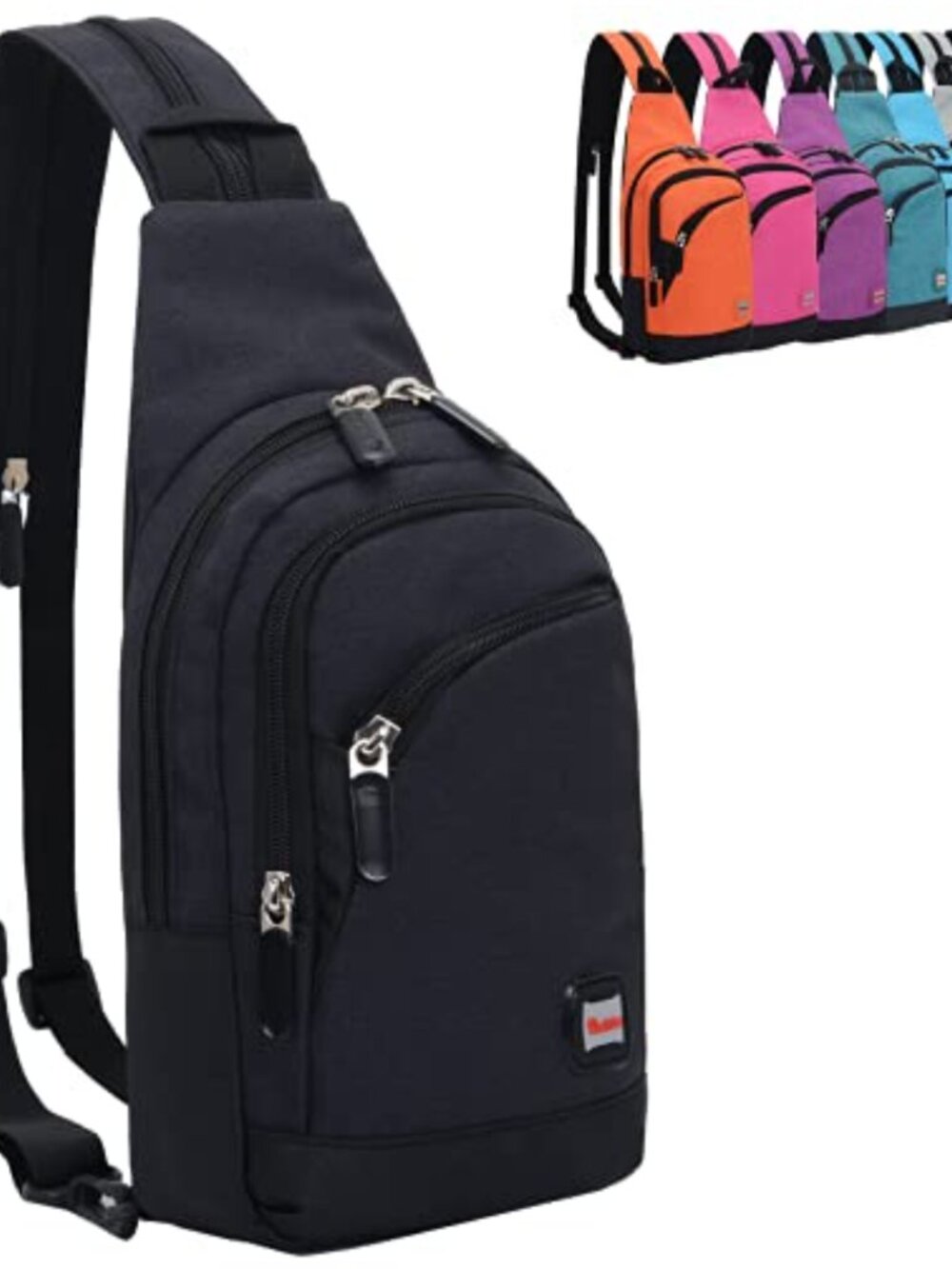 Peicees Sling Bag Crossbody Chest Backpack Water-Resistant Nylon Hiking Travel